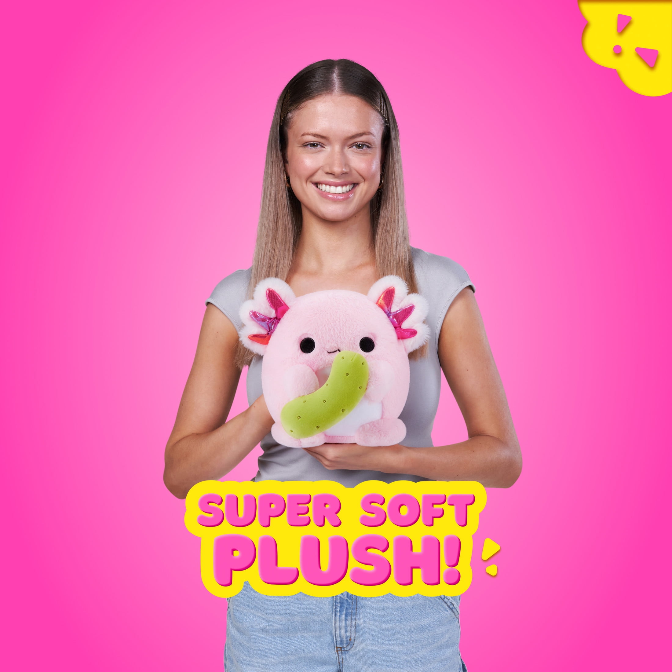 Snackles Core Series 2 Axolotl with Pickle by ZURU - Ultra-Soft 8-inch Plush Toy for All Ages