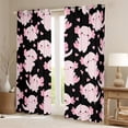 thumbnail image 2 of Manfei Black Pink Axolotl Curtains Pack of 2 (42x84 Each) for Teens, Romantic Love Heart Curtains Blackout, Kawaii Animal Bedroom Curtains, Black Out Curtains Home Decor, 2 of 6