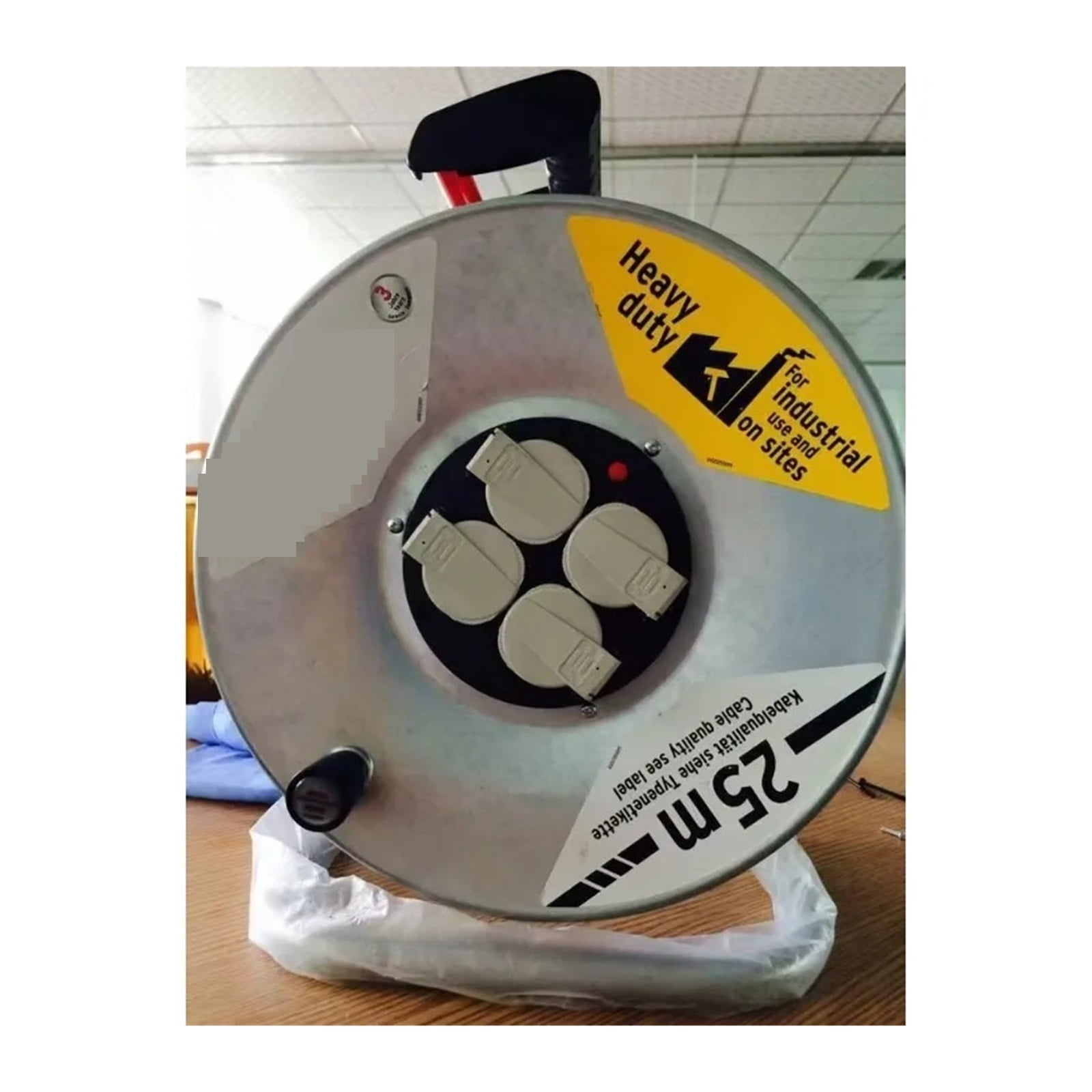 4 Way Cable Reel Retractable Iron 50m 40m 25m Extension Power
