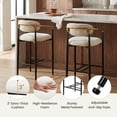 thumbnail image 3 of COLAMY ELEN Set of 6 Modern Counter Height Bar Stools with Arms and Back, 25.5" Upholstered Kitchen Island Chairs, Luxury Metal Frame Barstools for Home Bar Dining Room, Camel, 3 of 8