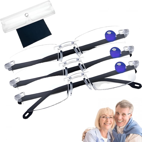 GJX Optics Glasses,Clear Automatic Zoom Reading Eyeglasses,Smart Look Far and Near Glasses