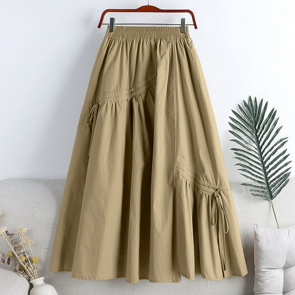 Women's Solid Color Casual Irregular Lacing Medium Length Large Swing A Line Skirt Skirt Skirt Shorts Pleated Tennis Skirts for Women Two Piece Skirt Outfits for Women Mini Denim Skirt Animal Print