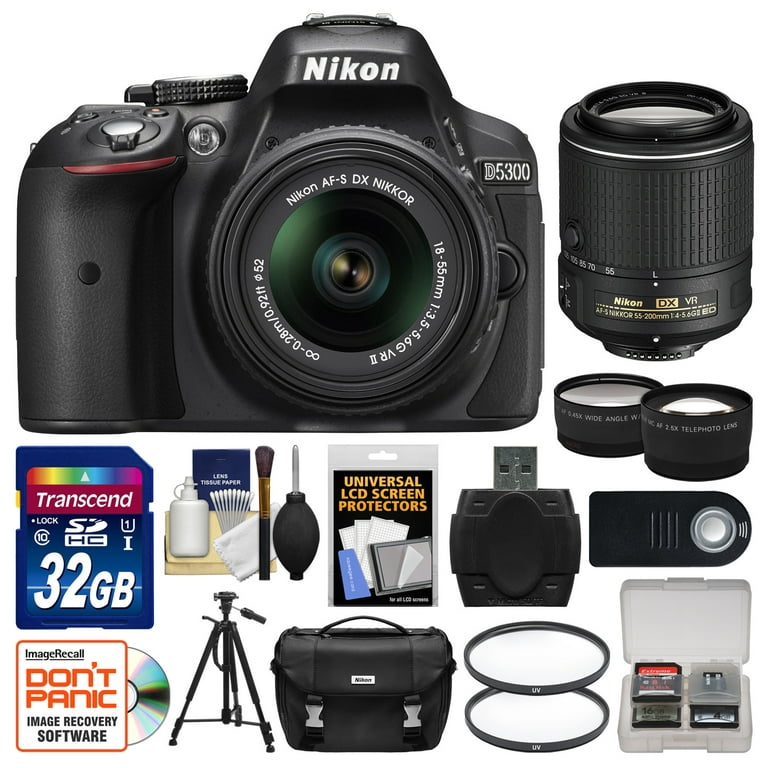 Nikon D5300 Digital SLR Camera with Nikon AF-S DX NIKKOR 18-55mm f/3.5-5.6G  VR II Lens + 32 GB SD Card + Cleaning Kit 