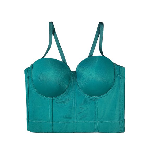cocolona Solid Color Corset Cami Crop Tops Push Up Fishbone Overbust Corset Party Tank Club Outfits