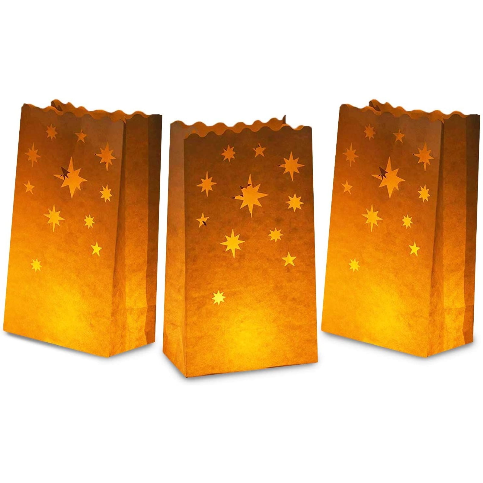 Candle Bags Pack of 30 - Night Star Design Candle Luminary Bags 