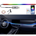 thumbnail image 3 of Faro delantero de fibra óptica con luz fría RGB para interior de coche, control por voz acrílico con aplicación de color mágico oculto y música, 3 of 5