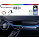 thumbnail image 3 of Faro delantero de fibra óptica con luz fría RGB para interior de coche, control por voz acrílico con aplicación de color mágico oculto y música, 3 of 5