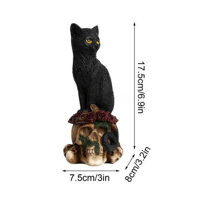 Mysterious Wind Statue Halloween Crow Mog Ornament Gothic Decor for Spooky Party Scene