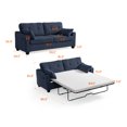 thumbnail image 4 of CHIC HOUSE Queen Corduroy Pull Out Sofa Bed, Sleeper Sofa with Memory Foam Mattress & USB Charging, Convertible Loveseat Couch for Living Room, Small Spaces, Navy Blue, 4 of 10
