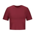 thumbnail image 4 of Ltctricy Women's Crop Tops 2025 Trendy Summer Crew Neck Short Sleeve Slim Soft Casual T Shirts Going out Tops, 4 of 6