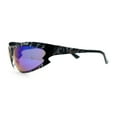 thumbnail image 6 of Color Camouflage Metal Frame Wrap Around Oval Sport Sunglasses Grey Brown Camo - Teal Mirror, 6 of 8