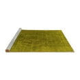 thumbnail image 2 of Ahgly Company Machine Washable Indoor Square Oriental Yellow Industrial Area Rugs, 6' Square, 2 of 4