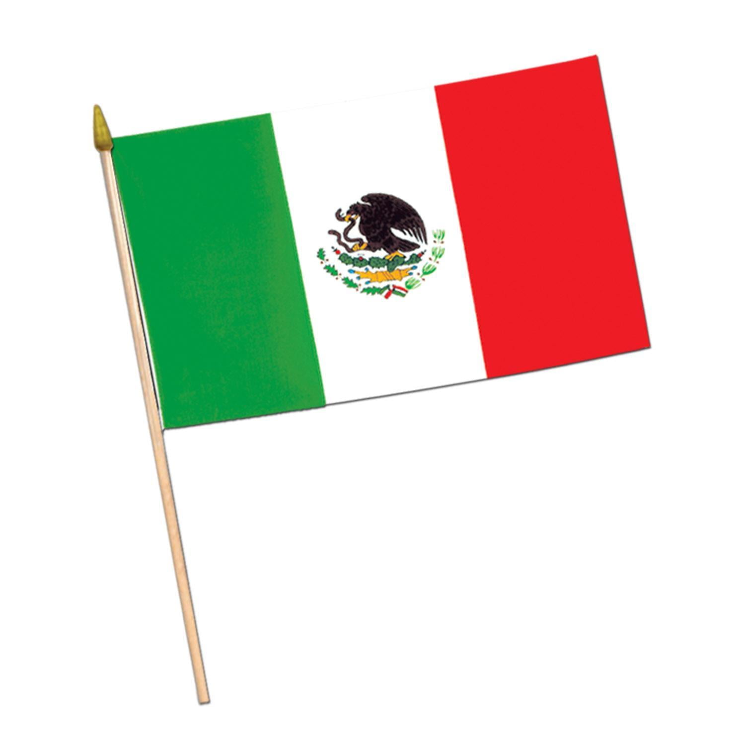 (Pack of 12) Mexican Flag Rayon with 22
