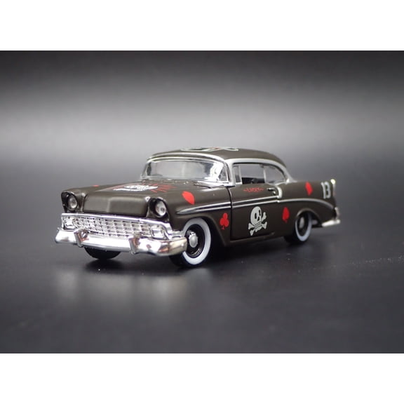 (Open Box) 1956 56 CHEVY CHEVROLET BEL AIR BLACK 1:64 SCALE COLLECTIBLE DIECAST MODEL CAR