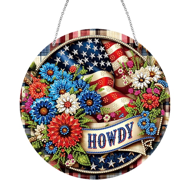 Adorno con Dibujo Diamante Cgtredaw Acrílico Forma Especial Americana Flores