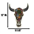 thumbnail image 2 of Rustic Southwest Bull Cow Skull With Floral Cactus Succulents Wall Decor Plaque, 2 of 9