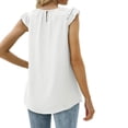 thumbnail image 4 of QUINDOS Womens Tank Tops 2025 Basic White Fashion Round Neck Sleeveless Blouse T-Shirt Solid Summer Tops Blouse Camisoles Camisoles for Women 2025, 4 of 7