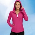 thumbnail image 6 of Women's UPF 50+ Sun Protection Hoodie Lightweight Half Zipper Long Sleeve Shirts with Pockets Outdoor Running Hiking Wear, 6 of 7