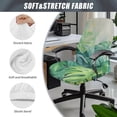 thumbnail image 5 of FKELYI Office Chair Cover Stretch Fabric Computer Chair Slipcover Washable Tropical Palm Leaf Print Anti-Dust Rotating Chair Protector for Boss Chair Home Decor, Large, 5 of 6