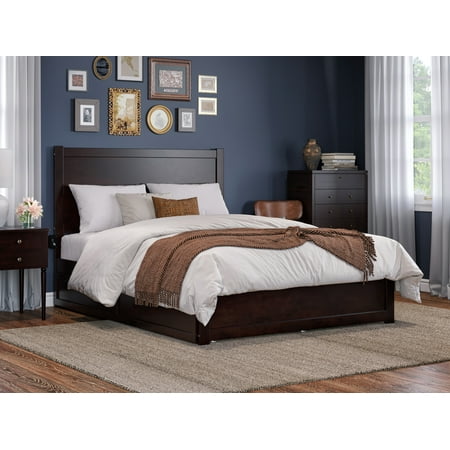 AFI NoHo Queen Wood Platform Bed with Headboard Footboard & Twin XL Trundle  Espresso