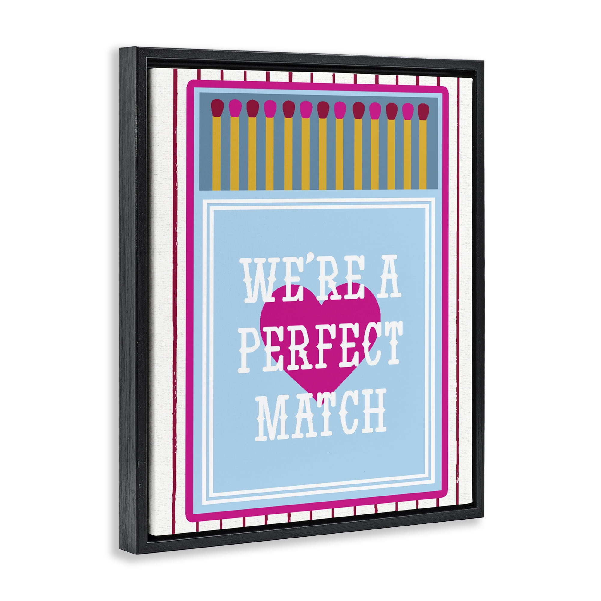 Stupell Industries We're A Perfect Match Black Framed Floater Canvas Wall Art, design by Lil' Rue