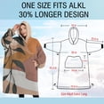 thumbnail image 4 of Oversized Wearable Blanket Hoodie,Orange Boho Sun, Mountain and Plant Pattern Sherpa Blanket Hoodie with Super Pockets,Super Warm Fuzzy Pullover for Women & Men, 4 of 6