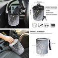 thumbnail image 4 of Jeiento Black Marble Print Car Seat Cover Set Front Seat Cover with Steering Wheel Cover Seatbelt Pads Armrest Cover Trash Can Air Vent Holder Rear View Mirror Cover Coasters Key Chain, 12 Piece, 4 of 7