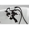 thumbnail image 2 of Kingston Brass KS265PXORB Kingston Three-Handle 2-Hole Tub Wall Mount Clawfoot Tub Faucet with Hand Shower in Oil Rubbed Bronze, 2 of 7