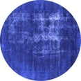 thumbnail image 1 of Ahgly Company Machine Washable Indoor Round Oriental Blue Industrial Area Rugs, 3' Round, 1 of 4