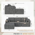 thumbnail image 2 of JONPONY L-Shape Sofa Couch,Cloud Sofa Couch No Assembly Boneless Deep Seat Sofa for Living Room, Grey, 2 of 14