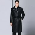 thumbnail image 2 of Y Otoño Invierno Abrigos de Cuero Real Chaqueta de Hombre Gabardina Larga Solapa de Piel de Oveja Natural Casual para el Hogar, 2 of 5