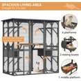 DAWNSPACES Large Wood Outdoor Cat Catio Enclosure, Large Cat House with