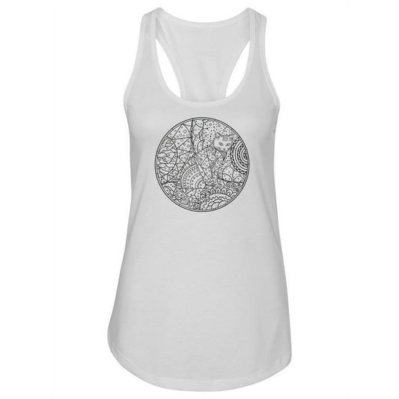 Mandala Style Cat Tank Women -Image by Shutterstock, Female Medium