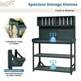 thumbnail image 5 of Jopath 65"Outdoor Potting Bench Table, Patio Workstation, Garden Potting Bench with 4 Storage Shelves and Side Hook for Outdoor Vegetables Flowers and Herbs Forest Green, 5 of 9