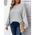 thumbnail image 2 of Cogild Women's Plus Size Sweaters for Women, Lightweight Ribbed Solid Color Long Sleeve, Oversized, 5XL, 2 of 5