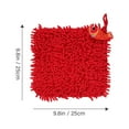 thumbnail image 2 of ELAYARD Fluffy Ball Hand Towel Red Easy to Clean Chenille for Kitchens 1Pack, 2 of 5