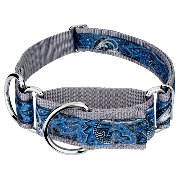 Country Brook Petz® Blue Paisley Signature Martingale Dog Collar, 1 1/2 inch, Extra Large