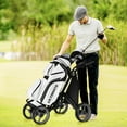 thumbnail image 2 of Goplus Folding 4 Wheels Golf Push Cart W/Bag Scoreboard Adjustable Handle Gray, 2 of 12
