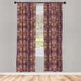 thumbnail image 3 of Ambesonne Purple Mandala Curtains, Boho Motif, Pair of 28"x95", Purple Yellow, 3 of 5
