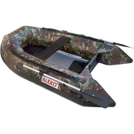 ALEKO BT250CM Inflatable 3-Person Fishing Boat with Aluminum Floor, 8.4', Camouflage