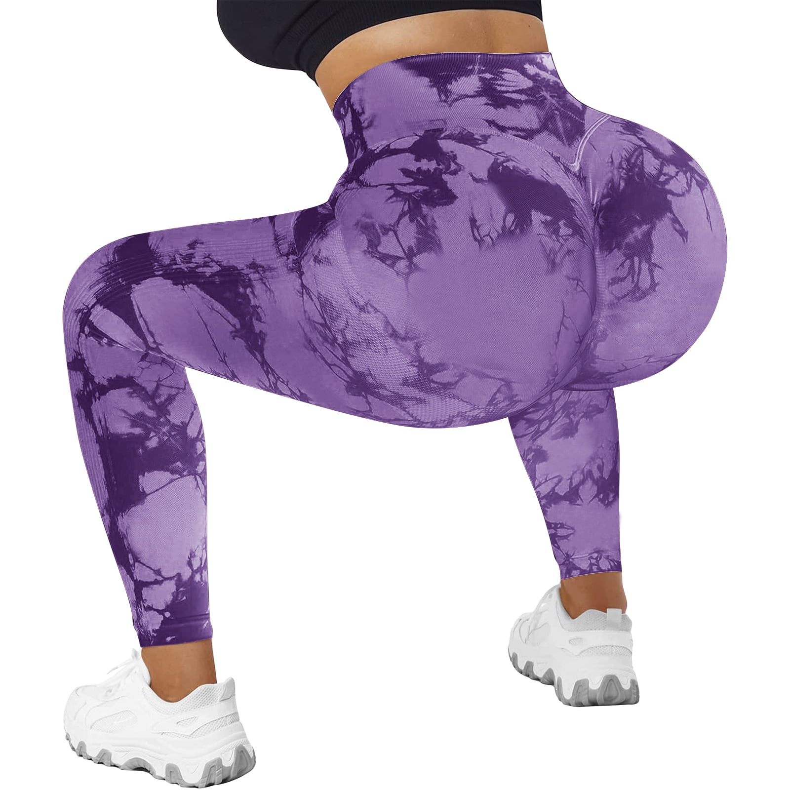 GILLYA Women's Seamless Tie Dye Butt Lift Leggings | High Waist Gym Workout  Pants