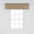 thumbnail image 2 of Ambesonne Brown Plaid Window Valance, Squares Overlapping, 54" X 12", Blue Grey Pale Caramel, 2 of 3