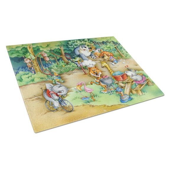 Caroline's Treasures Animals at A Picnic Glass Cutting Board Large