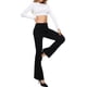 thumbnail image 4 of Jeans acampanados para mujer Jeans acampanados de talle alto con pantalones de mezclilla rasgados clásicos de pierna anchaBlack8, 4 of 5