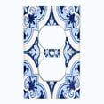 thumbnail image 2 of Metal Light Switch Plate Cover Elegant Blue White Mandala Tile Pattern TIL026, 2 of 13