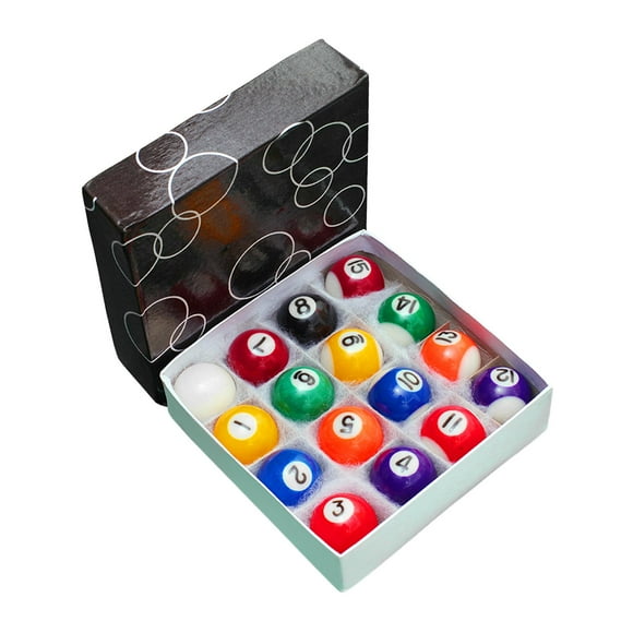 jinwen Ensemble de 16 Pcs Petites Balles de Piscine Mini Balles de Billard Balles de Billard pour Enfants Ensemble Complet pour Sport Récréatif Salle de Jeux Maison 25 mm