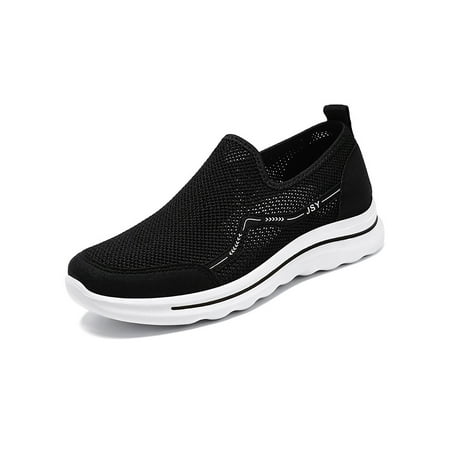 

Daeful Womens Sneakers Slip On Shoes Lightweight Walking Shoe Outdoor Comfort Cutout Mesh Athletic Sneaker Women Black 5