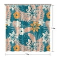thumbnail image 5 of Tropical Floral Waterproof Shower Curtain, Machine Washable Fabric with Hooks, Hawaiian Print with Palm Leaf and Exotic Jungle Leaves Boho Bathroom Decor, 5 of 5
