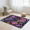 thumbnail image 6 of CURLYOOT Floral Area Rug 3x5 Ft Rugs for Entryway Entrance Kitchen, Washable Non Slip Colorful Paisley Indoor Floor Carpet for Bedroom Living Room, 6 of 7