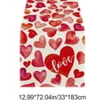 thumbnail image 3 of Valentine's Day Table Runner | Linen Kitchen Tablecloth Heat Insulation Placemat | 72x13 Inch Party Decoration for Dining Table, 3 of 7